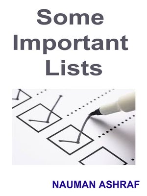 cover image of Some Important Lists